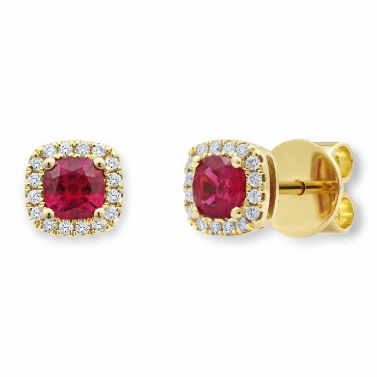 Costco ruby diamond earrings 18ct yellow gold, UK version