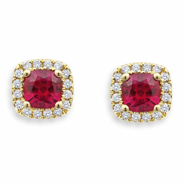 Costco ruby diamond earrings 18ct yellow gold, UK version