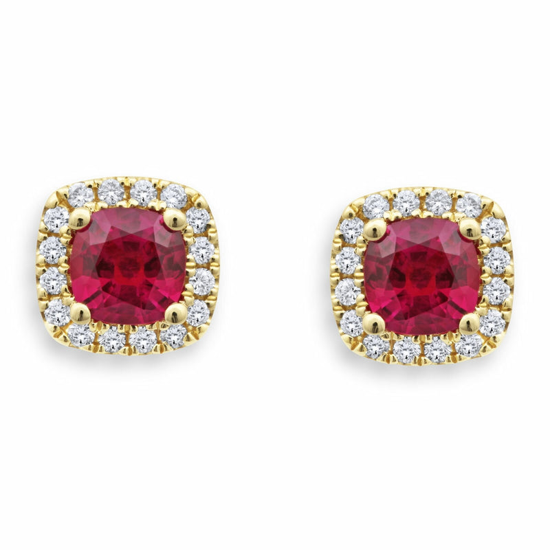 Costco ruby diamond earrings 18ct yellow gold, UK version