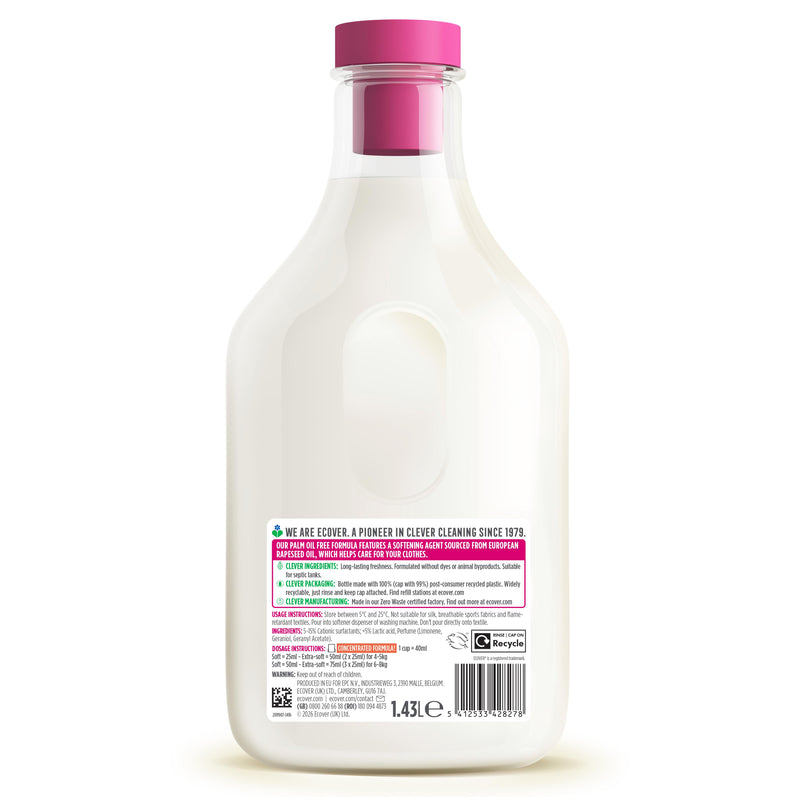 Ecover fabric softener Apple Blossom & Almond 1.43L (British brand)