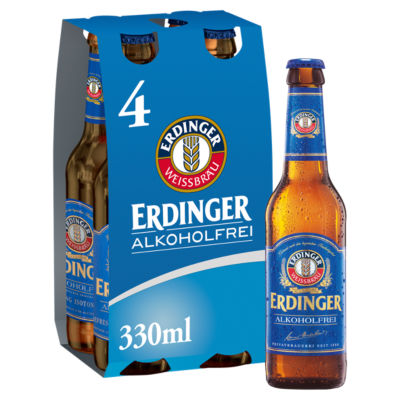 Erdinger non-alcoholic wheat beer 4 x 33cl, UK version