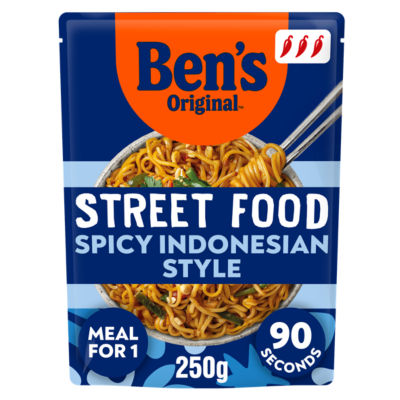 ASDA Ben's Original Street Food Indonesian Spicy Microwave Instant Noodles Meal 250g- Buy online at McGrocer