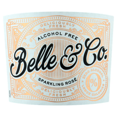 Belle & Co Alcohol-Free Sparkling Rosé 75cl, imported from the UK