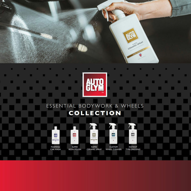 Autoglym car care kit Essential Bodywork & Wheels 5x500ml, imported from the UK