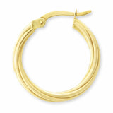Costco 14ct yellow gold textured hoop earrings, imported from the UK