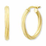 Costco UK 14ct Yellow Gold Textured Hoop Earrings- Buy online at McGrocer