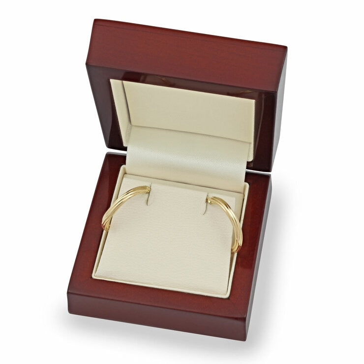 Costco 14ct yellow gold textured hoop earrings, imported from the UK