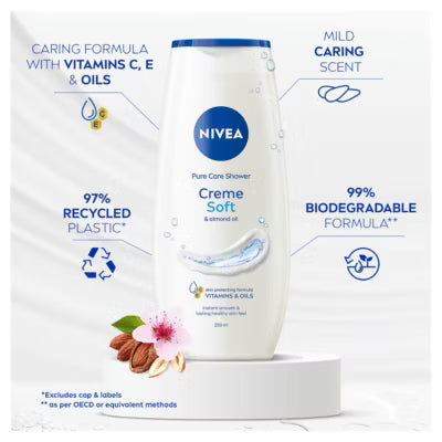 Nivea Creme Soft Shower Cream 250ML, imported from the UK