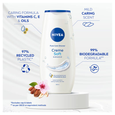 Nivea Creme Soft Shower Cream 250ML, imported from the UK
