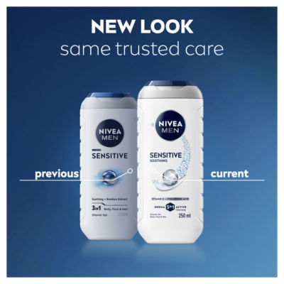 Nivea men sensitive shower gel 250ml, imported from the UK