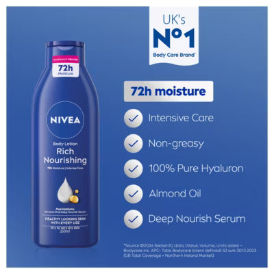 Nivea body lotion for dry skin 250ml, imported from the UK