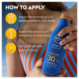 Nivea SPF 30 sun cream lotion 200ml, imported from the UK