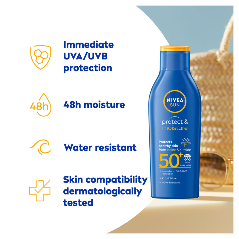 Nivea sun protection lotion SPF 50+ 200ml, imported from the UK