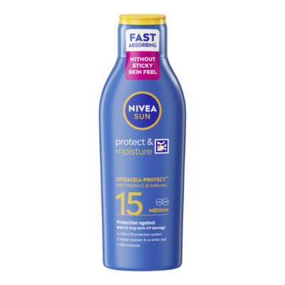 ASDA Nivea Protect & Moisture Lotion Sun Cream SPF15 200ml- Buy online at McGrocer
