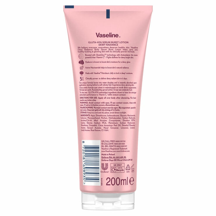 Vaseline Gluta Hya Serum Burst Lotion 3x200ml (British brand)