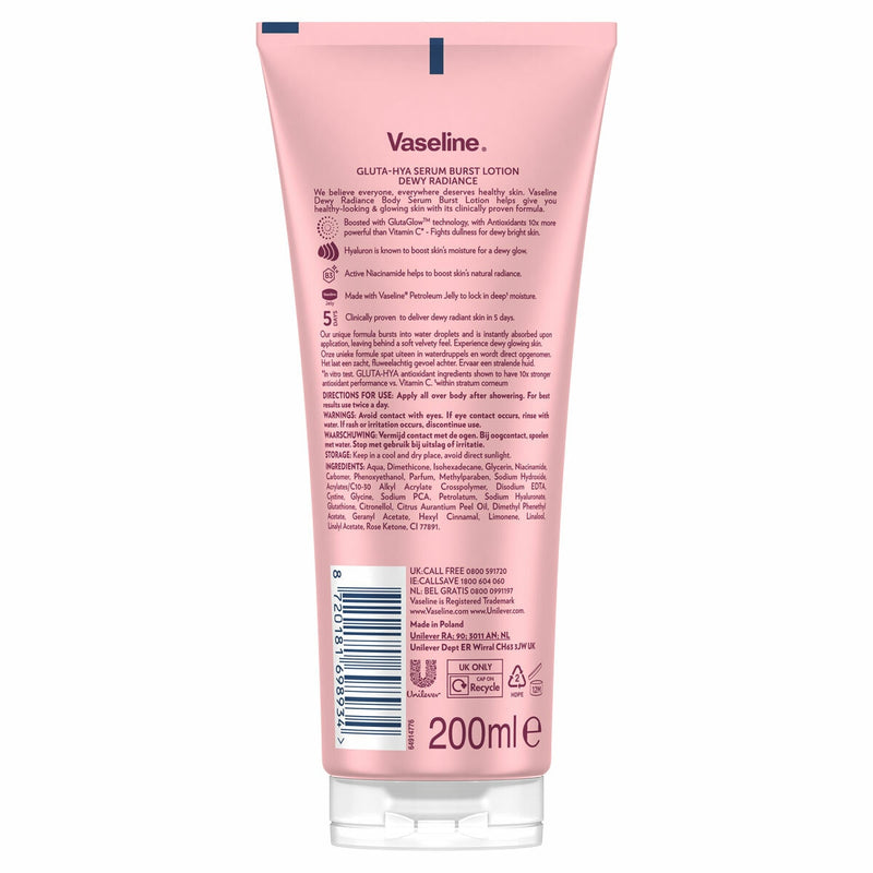 Vaseline Gluta Hya Serum Burst Lotion 3x200ml (British brand)