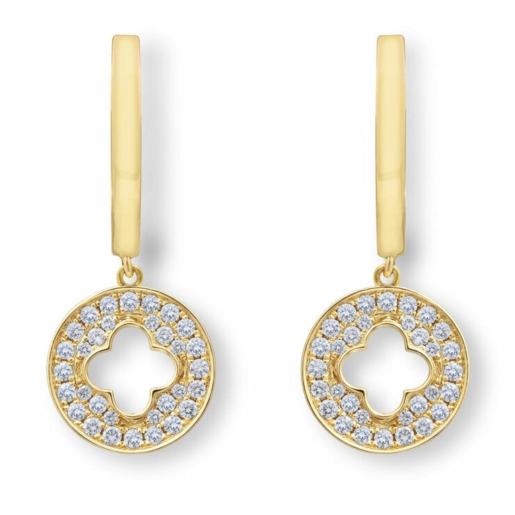 Costco diamond drop earrings 0.29ctw round brilliant cut 14ct gold - British product