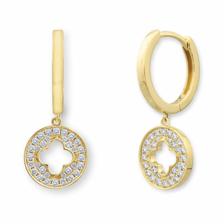 Costco diamond drop earrings 0.29ctw round brilliant cut 14ct gold - British product