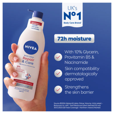 Nivea body lotion for very dry skin 400ml, imported from the UK