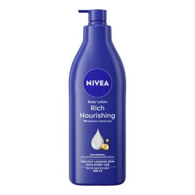 NIVEA Rich Nourishing Body Lotion Dry Skin 400ML, imported from the UK