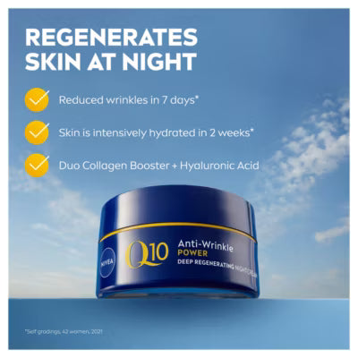 Nivea Q10 Power Anti-Wrinkle Night Cream 50ml, imported from the UK