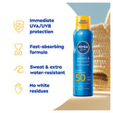 Nivea Protect & Dry Touch SPF 50 sunscreen spray 200ML, imported from the UK