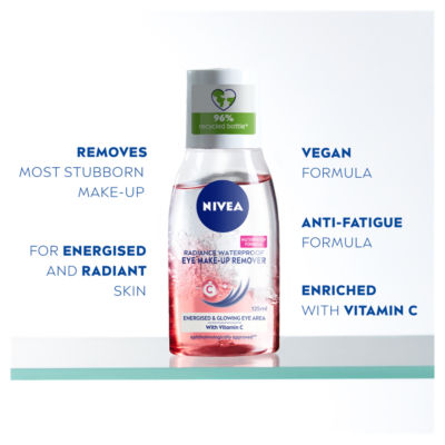 Nivea Radiance Waterproof Eye Make-Up Remover 125ml, imported from the UK