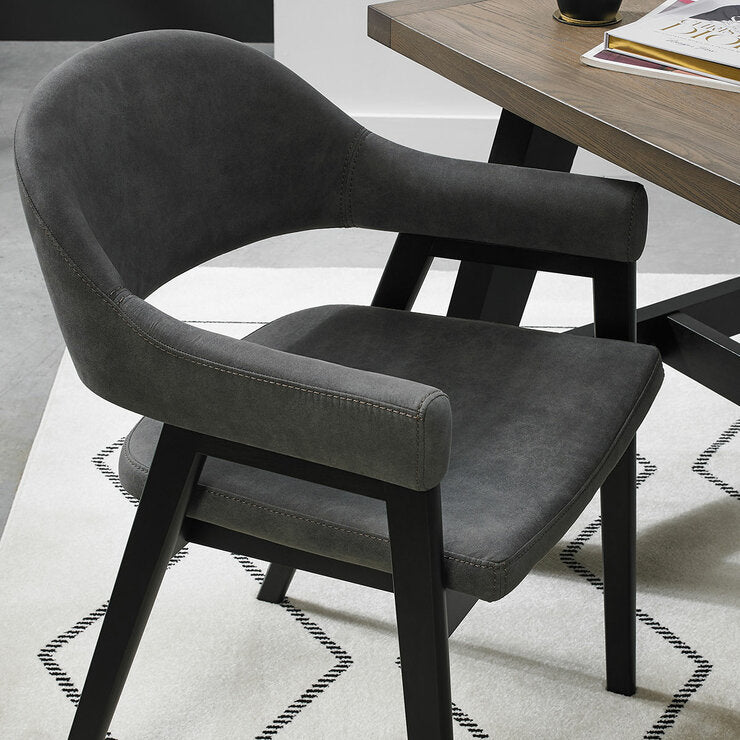 Bentley Designs grey fabric armchair 2 pack, imported from the UK