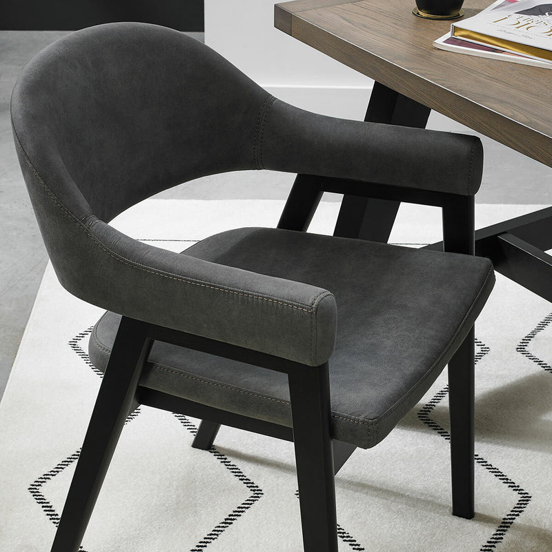 Bentley Designs grey fabric armchair 2 pack, imported from the UK