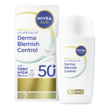 ASDA Nivea Sun UV Face Specialist Derma Skin Clear SPF 50+ Sunscreen Face Fluid 40ml- Buy online at McGrocer