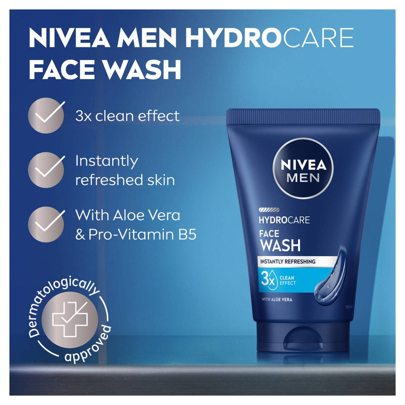 NIVEA MEN Hydrocare face wash 100ml, imported from the UK