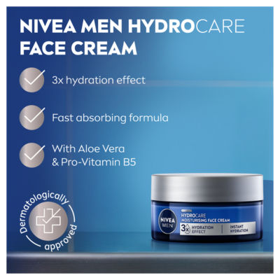 NIVEA Hydrocare moisturising face cream 50ml, imported from the UK