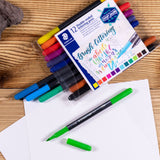 Staedtler double-ended lettering pens pack of 12 (British brand)