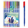 Staedtler triplus Fibre-Tip colouring pens pack of 10 (British brand)