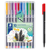 ASDA Staedtler triplus Fineliner Pens Marker Pens Pack of 10- Buy online at McGrocer
