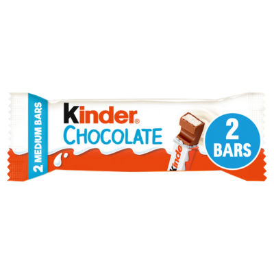 ASDA Kinder Milk Chocolate Medium Treat Snack Bar Twin Pack 42g- Buy online at McGrocer