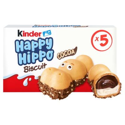 Kinder Happy Hippo chocolate cream wafer biscuits multipack 103g, imported from the UK