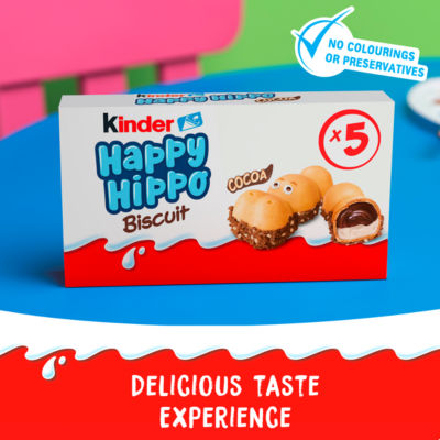 Kinder Happy Hippo chocolate cream wafer biscuits multipack 103g, imported from the UK