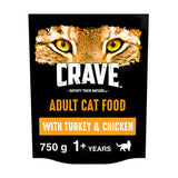 ASDA Crave Natural Grain Free Adult Complete Dry Cat Food Turkey & Chicken 750g- Buy online at McGrocer
