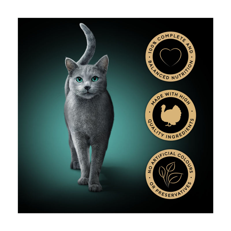 Sheba wet cat food turkey chunks 6x37.5g tray (British brand)