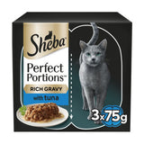 ASDA Sheba Perfect Portions Adult Wet Cat Food Tuna Chunks 3 x (2x37.5g) Tray- Buy online at McGrocer