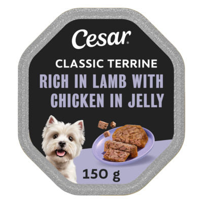 ASDA Cesar Classics Terrine Lamb & Chicken in Jelly Wet Dog Food Tray 150g- Buy online at McGrocer
