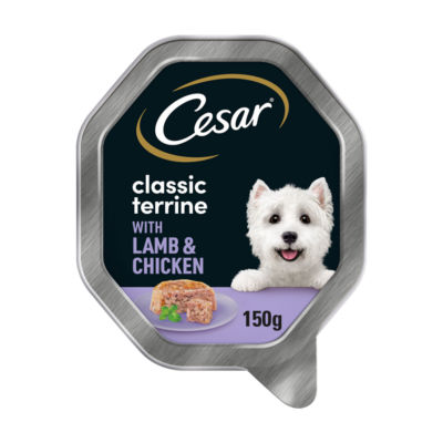 Cesar lamb and chicken dog food tray 150g - British product