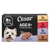 ASDA Cesar Senior Wet Dog Food Trays Meat in Delicate Jelly 8 x 150g- Buy online at McGrocer