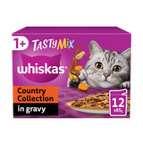 ASDA Whiskas 1+ Tasty Mix Country Collection Wet Cat Food Pouches in Gravy 12 x 85g- Buy online at McGrocer