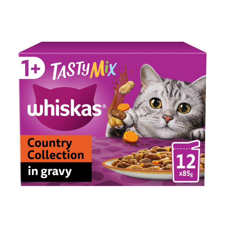 Whiskas 1+ Country Collection Mix Adult Wet Cat Food Pouch in Gravy GOODS ASDA