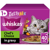 Whiskas 1+ Chef's Choice Mix Adult Wet Cat Food Pouches in Gravy GOODS ASDA
