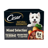 ASDA Cesar Natural Goodness Grain Free Adult Wet Dog Food Mix Terrine 8 x 100g Tray- Buy online at McGrocer
