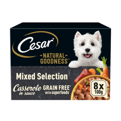 Cesar Natural Goodness grain free wet dog food tray 8x100g, UK version