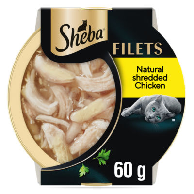 ASDA Sheba Filets Cat Food Chicken in Gravy Wet Cat Food Tray 60g- Buy online at McGrocer